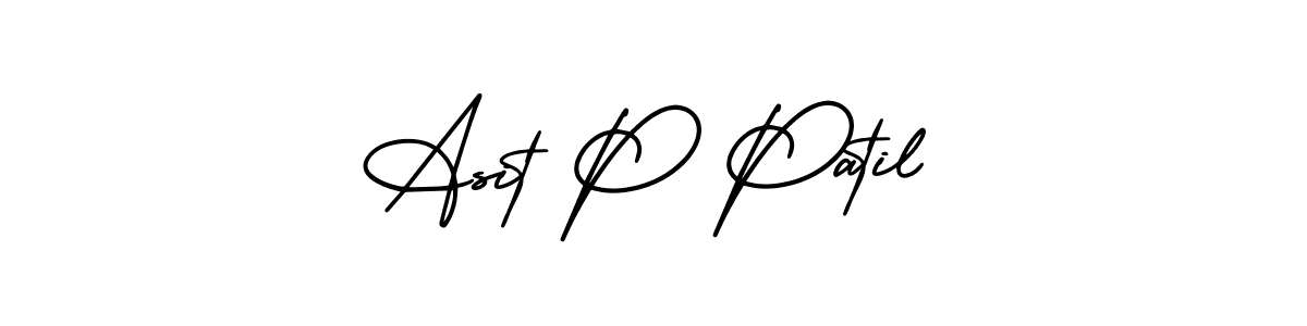 The best way (AmerikaSignatureDemo-Regular) to make a short signature is to pick only two or three words in your name. The name Asit P Patil include a total of six letters. For converting this name. Asit P Patil signature style 3 images and pictures png