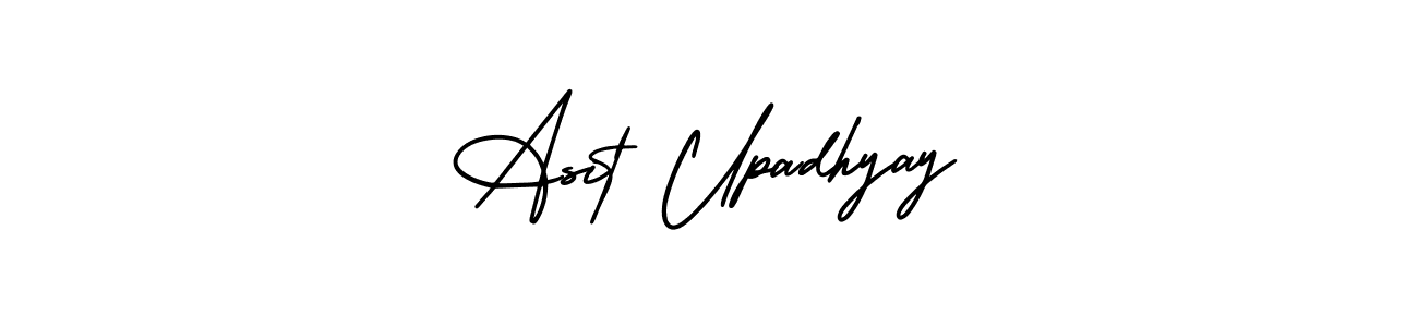 The best way (AmerikaSignatureDemo-Regular) to make a short signature is to pick only two or three words in your name. The name Asit Upadhyay include a total of six letters. For converting this name. Asit Upadhyay signature style 3 images and pictures png