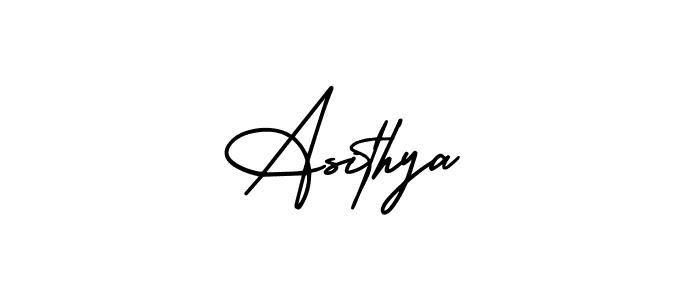 How to make Asithya name signature. Use AmerikaSignatureDemo-Regular style for creating short signs online. This is the latest handwritten sign. Asithya signature style 3 images and pictures png