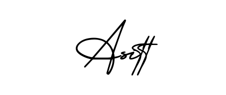 A sleek calligraphic signature for name Asitt utilizing AmerikaSignatureDemo-Regular styling. Great for adding personal signatures to photos and art. Asitt signature style 3 images and pictures png