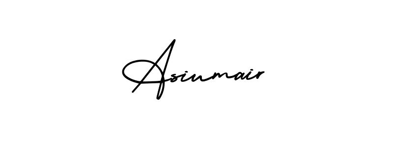 You should practise on your own different ways (AmerikaSignatureDemo-Regular) to write your name (Asiumair) in signature. don't let someone else do it for you. Asiumair signature style 3 images and pictures png