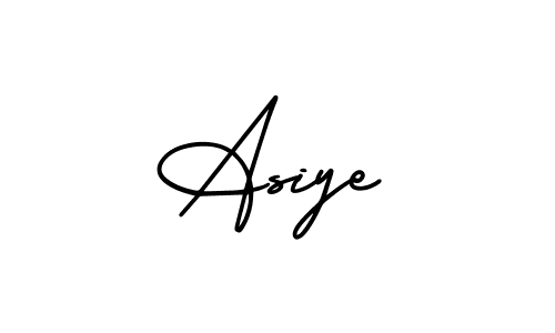 The best way (AmerikaSignatureDemo-Regular) to make a short signature is to pick only two or three words in your name. The name Asiye include a total of six letters. For converting this name. Asiye signature style 3 images and pictures png