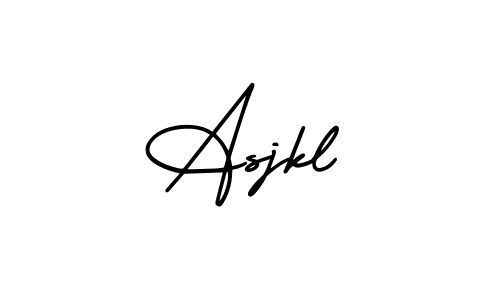 You should practise on your own different ways (AmerikaSignatureDemo-Regular) to write your name (Asjkl) in signature. don't let someone else do it for you. Asjkl signature style 3 images and pictures png