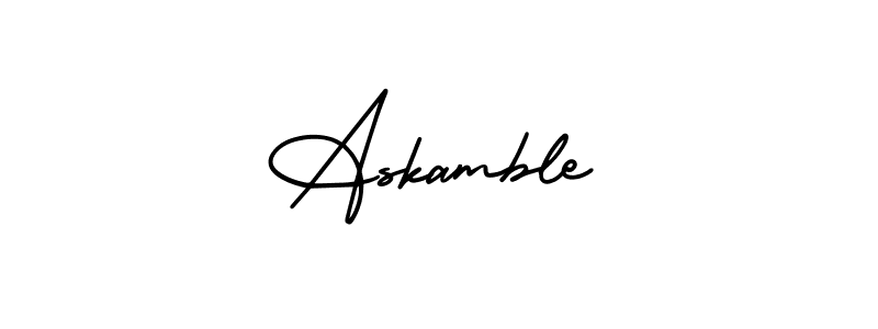 You should practise on your own different ways (AmerikaSignatureDemo-Regular) to write your name (Askamble) in signature. don't let someone else do it for you. Askamble signature style 3 images and pictures png