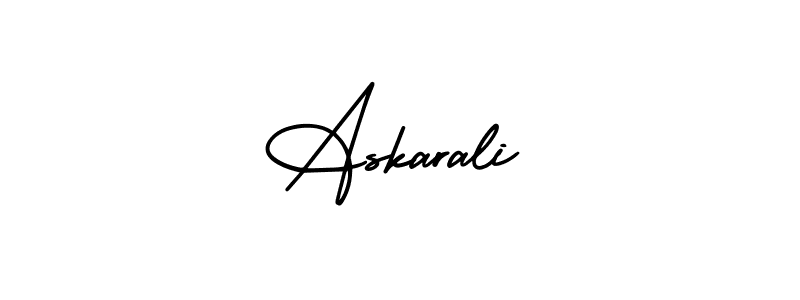 The best way (AmerikaSignatureDemo-Regular) to make a short signature is to pick only two or three words in your name. The name Askarali include a total of six letters. For converting this name. Askarali signature style 3 images and pictures png