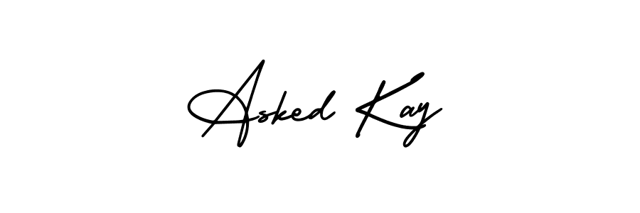 Similarly AmerikaSignatureDemo-Regular is the best handwritten signature design. Signature creator online .You can use it as an online autograph creator for name Asked Kay. Asked Kay signature style 3 images and pictures png