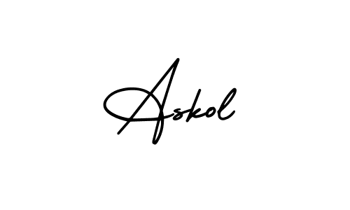The best way (AmerikaSignatureDemo-Regular) to make a short signature is to pick only two or three words in your name. The name Askol include a total of six letters. For converting this name. Askol signature style 3 images and pictures png