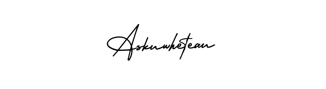 Use a signature maker to create a handwritten signature online. With this signature software, you can design (AmerikaSignatureDemo-Regular) your own signature for name Askuwheteau. Askuwheteau signature style 3 images and pictures png