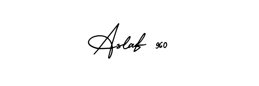 How to make Aslaf 960 name signature. Use AmerikaSignatureDemo-Regular style for creating short signs online. This is the latest handwritten sign. Aslaf 960 signature style 3 images and pictures png