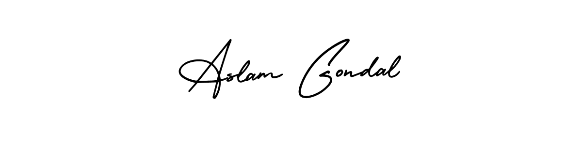 if you are searching for the best signature style for your name Aslam Gondal. so please give up your signature search. here we have designed multiple signature styles  using AmerikaSignatureDemo-Regular. Aslam Gondal signature style 3 images and pictures png