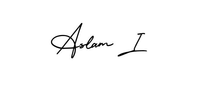 How to Draw Aslam I signature style? AmerikaSignatureDemo-Regular is a latest design signature styles for name Aslam I. Aslam I signature style 3 images and pictures png