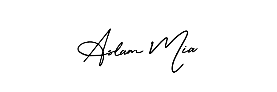 Make a beautiful signature design for name Aslam Mia. With this signature (AmerikaSignatureDemo-Regular) style, you can create a handwritten signature for free. Aslam Mia signature style 3 images and pictures png