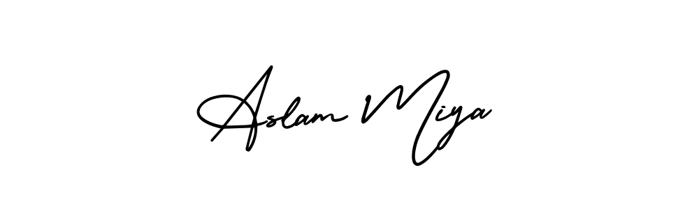 How to Draw Aslam Miya signature style? AmerikaSignatureDemo-Regular is a latest design signature styles for name Aslam Miya. Aslam Miya signature style 3 images and pictures png