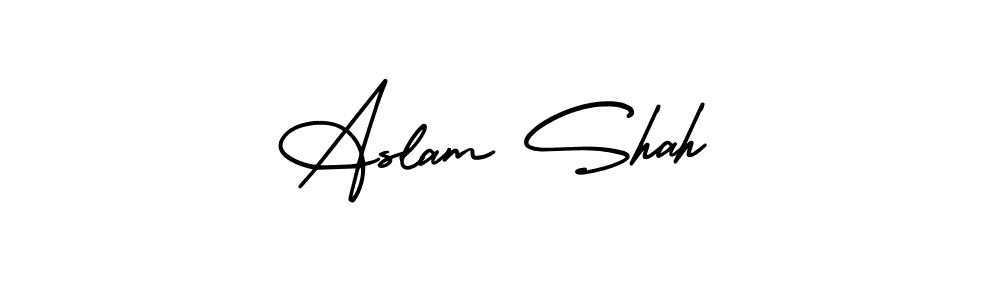 How to make Aslam Shah signature? AmerikaSignatureDemo-Regular is a professional autograph style. Create handwritten signature for Aslam Shah name. Aslam Shah signature style 3 images and pictures png