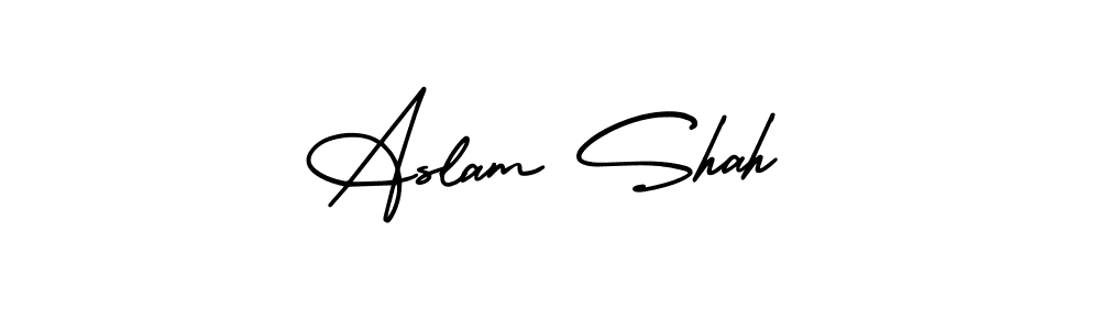 Make a beautiful signature design for name Aslam Shah. Use this online signature maker to create a handwritten signature for free. Aslam Shah signature style 3 images and pictures png