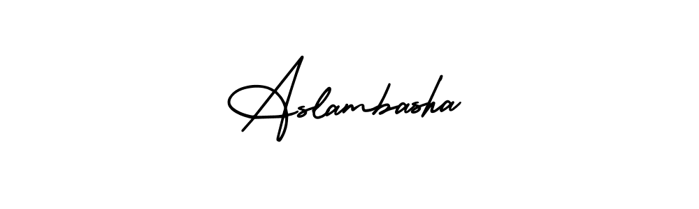 Create a beautiful signature design for name Aslambasha. With this signature (AmerikaSignatureDemo-Regular) fonts, you can make a handwritten signature for free. Aslambasha signature style 3 images and pictures png