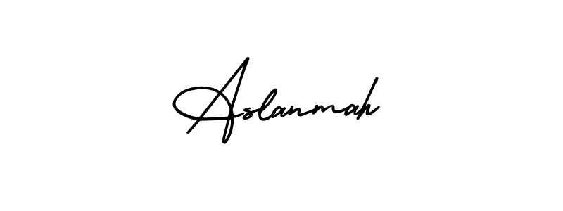 How to Draw Aslanmah signature style? AmerikaSignatureDemo-Regular is a latest design signature styles for name Aslanmah. Aslanmah signature style 3 images and pictures png