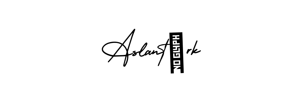 This is the best signature style for the Aslantürk name. Also you like these signature font (AmerikaSignatureDemo-Regular). Mix name signature. Aslantürk signature style 3 images and pictures png