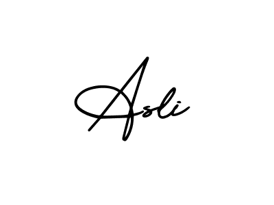 Make a beautiful signature design for name Asli. With this signature (AmerikaSignatureDemo-Regular) style, you can create a handwritten signature for free. Asli signature style 3 images and pictures png