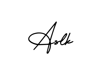 Use a signature maker to create a handwritten signature online. With this signature software, you can design (AmerikaSignatureDemo-Regular) your own signature for name Aslk. Aslk signature style 3 images and pictures png