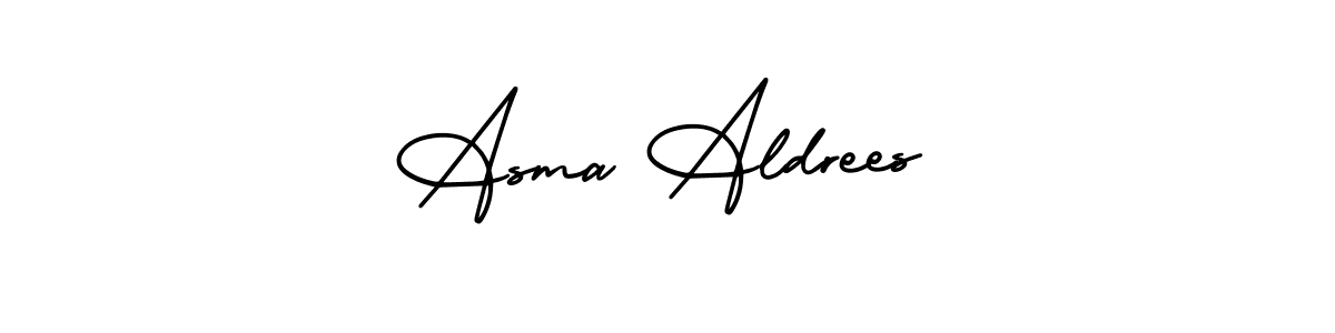 This is the best signature style for the Asma Aldrees name. Also you like these signature font (AmerikaSignatureDemo-Regular). Mix name signature. Asma Aldrees signature style 3 images and pictures png