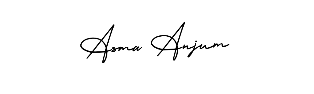 This is the best signature style for the Asma Anjum name. Also you like these signature font (AmerikaSignatureDemo-Regular). Mix name signature. Asma Anjum signature style 3 images and pictures png