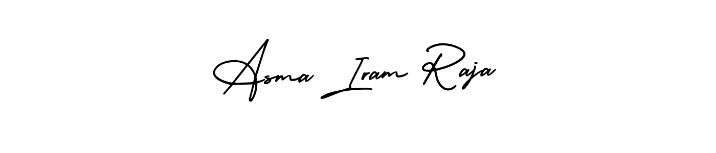 This is the best signature style for the Asma Iram Raja name. Also you like these signature font (AmerikaSignatureDemo-Regular). Mix name signature. Asma Iram Raja signature style 3 images and pictures png