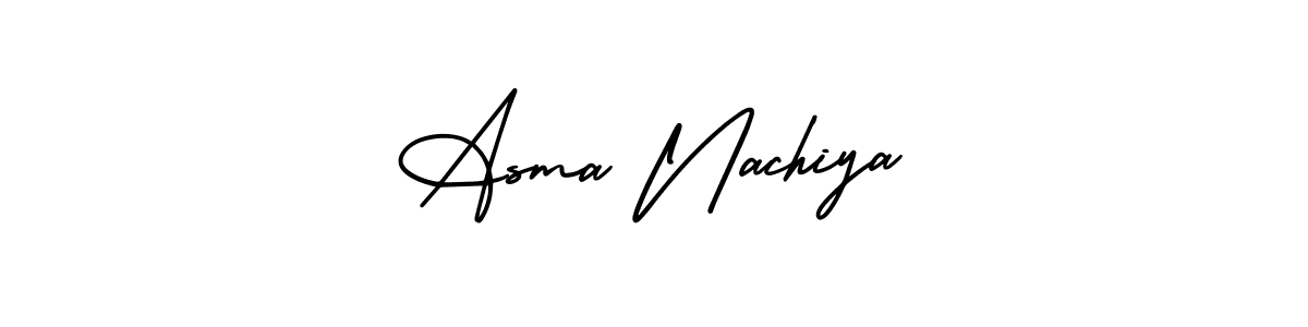 if you are searching for the best signature style for your name Asma Nachiya. so please give up your signature search. here we have designed multiple signature styles  using AmerikaSignatureDemo-Regular. Asma Nachiya signature style 3 images and pictures png
