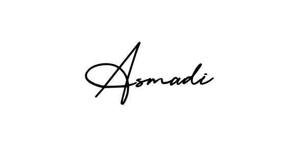 This is the best signature style for the Asmadi name. Also you like these signature font (AmerikaSignatureDemo-Regular). Mix name signature. Asmadi signature style 3 images and pictures png