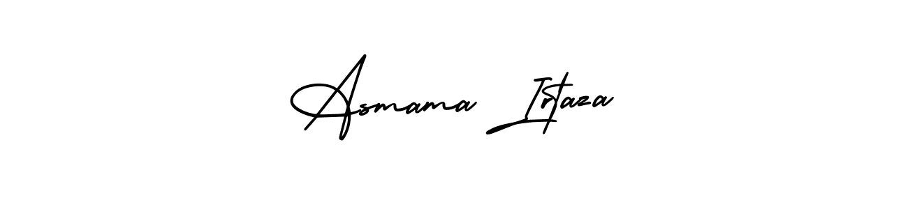You should practise on your own different ways (AmerikaSignatureDemo-Regular) to write your name (Asmama Irtaza) in signature. don't let someone else do it for you. Asmama Irtaza signature style 3 images and pictures png