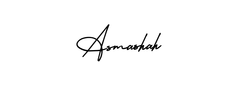 How to make Asmashah name signature. Use AmerikaSignatureDemo-Regular style for creating short signs online. This is the latest handwritten sign. Asmashah signature style 3 images and pictures png