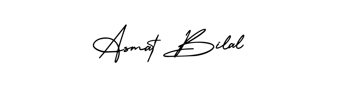 Similarly AmerikaSignatureDemo-Regular is the best handwritten signature design. Signature creator online .You can use it as an online autograph creator for name Asmat Bilal. Asmat Bilal signature style 3 images and pictures png