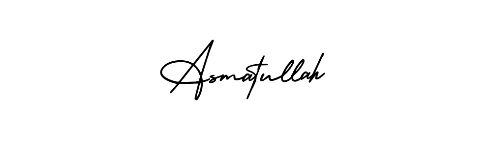 How to make Asmatullah name signature. Use AmerikaSignatureDemo-Regular style for creating short signs online. This is the latest handwritten sign. Asmatullah signature style 3 images and pictures png