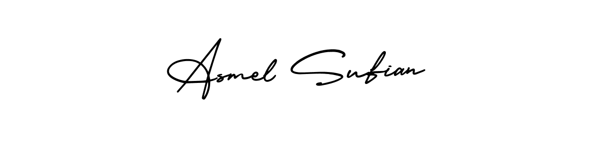 Use a signature maker to create a handwritten signature online. With this signature software, you can design (AmerikaSignatureDemo-Regular) your own signature for name Asmel Sufian. Asmel Sufian signature style 3 images and pictures png