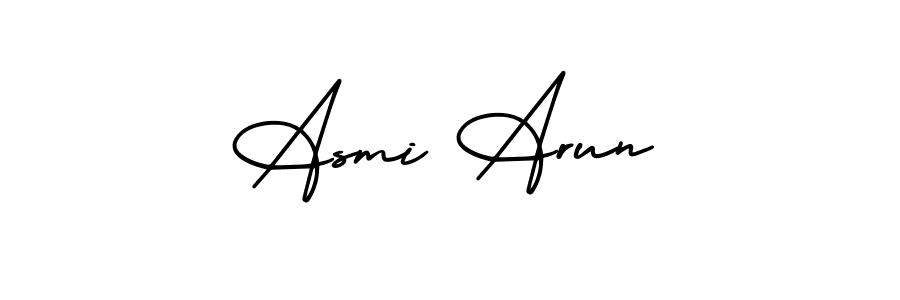 How to make Asmi Arun name signature. Use AmerikaSignatureDemo-Regular style for creating short signs online. This is the latest handwritten sign. Asmi Arun signature style 3 images and pictures png