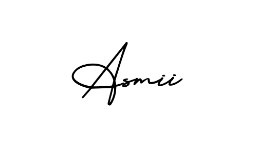 You should practise on your own different ways (AmerikaSignatureDemo-Regular) to write your name (Asmii) in signature. don't let someone else do it for you. Asmii signature style 3 images and pictures png