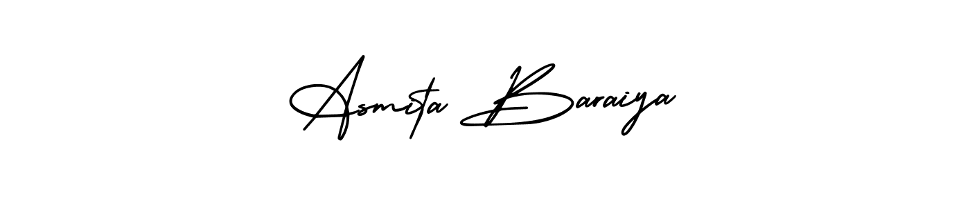 Also You can easily find your signature by using the search form. We will create Asmita Baraiya name handwritten signature images for you free of cost using AmerikaSignatureDemo-Regular sign style. Asmita Baraiya signature style 3 images and pictures png