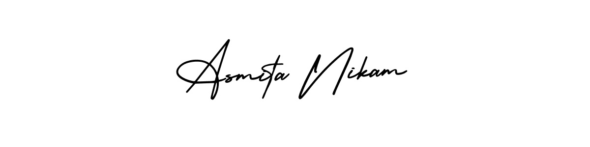 Here are the top 10 professional signature styles for the name Asmita Nikam. These are the best autograph styles you can use for your name. Asmita Nikam signature style 3 images and pictures png