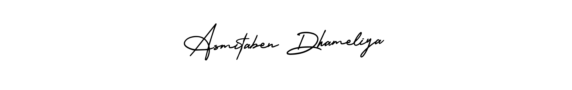 Asmitaben Dhameliya stylish signature style. Best Handwritten Sign (AmerikaSignatureDemo-Regular) for my name. Handwritten Signature Collection Ideas for my name Asmitaben Dhameliya. Asmitaben Dhameliya signature style 3 images and pictures png