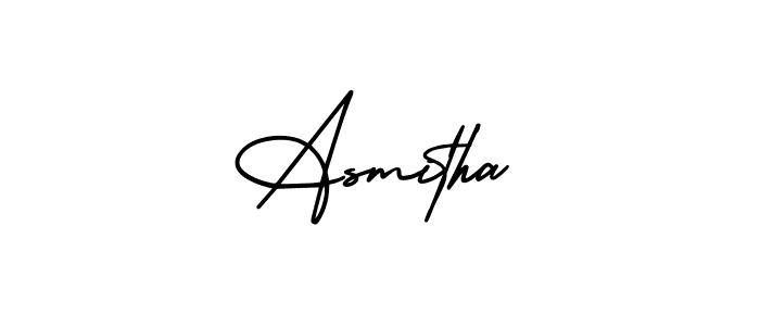 Use a signature maker to create a handwritten signature online. With this signature software, you can design (AmerikaSignatureDemo-Regular) your own signature for name Asmitha. Asmitha signature style 3 images and pictures png