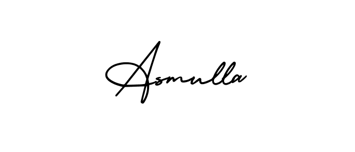 Similarly AmerikaSignatureDemo-Regular is the best handwritten signature design. Signature creator online .You can use it as an online autograph creator for name Asmulla. Asmulla signature style 3 images and pictures png