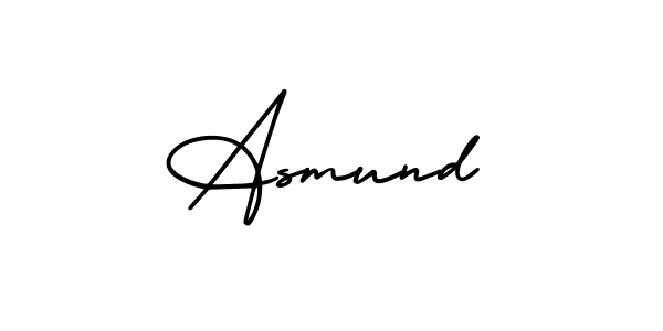 How to make Asmund name signature. Use AmerikaSignatureDemo-Regular style for creating short signs online. This is the latest handwritten sign. Asmund signature style 3 images and pictures png