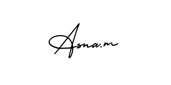 Design your own signature with our free online signature maker. With this signature software, you can create a handwritten (AmerikaSignatureDemo-Regular) signature for name Asna.m. Asna.m signature style 3 images and pictures png