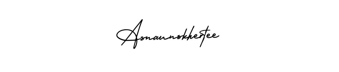 Design your own signature with our free online signature maker. With this signature software, you can create a handwritten (AmerikaSignatureDemo-Regular) signature for name Asnaunskhertee. Asnaunskhertee signature style 3 images and pictures png