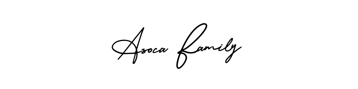 Asoca Family stylish signature style. Best Handwritten Sign (AmerikaSignatureDemo-Regular) for my name. Handwritten Signature Collection Ideas for my name Asoca Family. Asoca Family signature style 3 images and pictures png