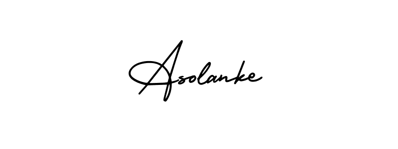 Similarly AmerikaSignatureDemo-Regular is the best handwritten signature design. Signature creator online .You can use it as an online autograph creator for name Asolanke. Asolanke signature style 3 images and pictures png