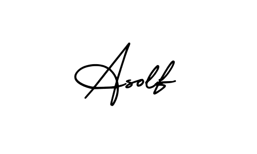 How to make Asolf name signature. Use AmerikaSignatureDemo-Regular style for creating short signs online. This is the latest handwritten sign. Asolf signature style 3 images and pictures png