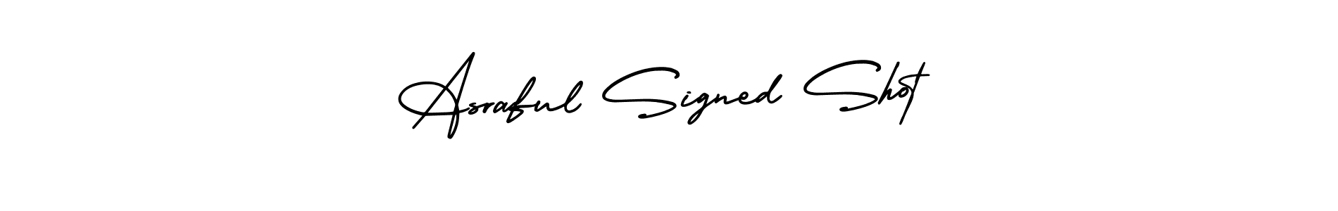 Make a short Asraful Signed Shot signature style. Manage your documents anywhere anytime using AmerikaSignatureDemo-Regular. Create and add eSignatures, submit forms, share and send files easily. Asraful Signed Shot signature style 3 images and pictures png
