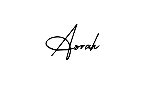 Similarly AmerikaSignatureDemo-Regular is the best handwritten signature design. Signature creator online .You can use it as an online autograph creator for name Asrah. Asrah signature style 3 images and pictures png