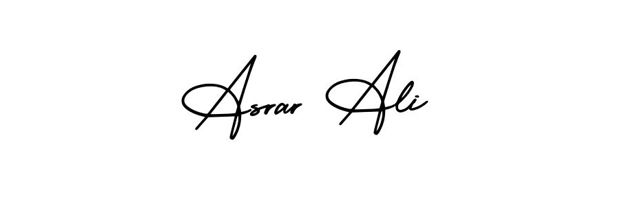 You should practise on your own different ways (AmerikaSignatureDemo-Regular) to write your name (Asrar Ali) in signature. don't let someone else do it for you. Asrar Ali signature style 3 images and pictures png